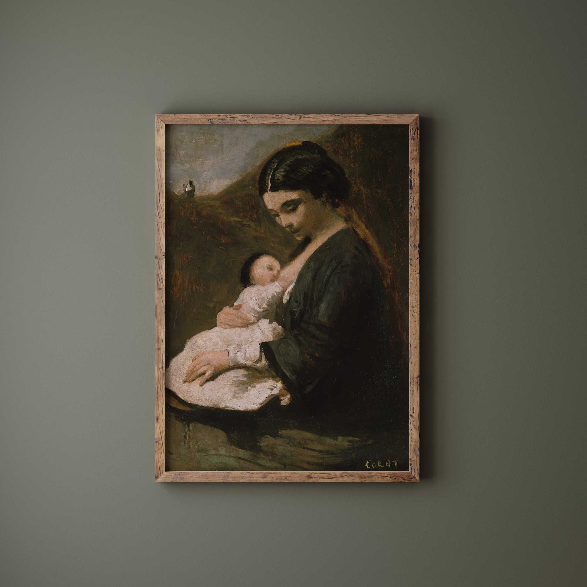 Vintage Mother and Child Print