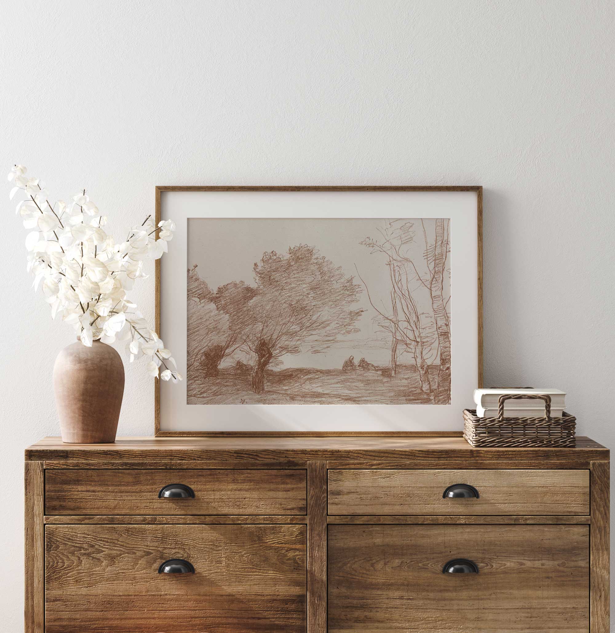 Countryside Landscape Sketch Print