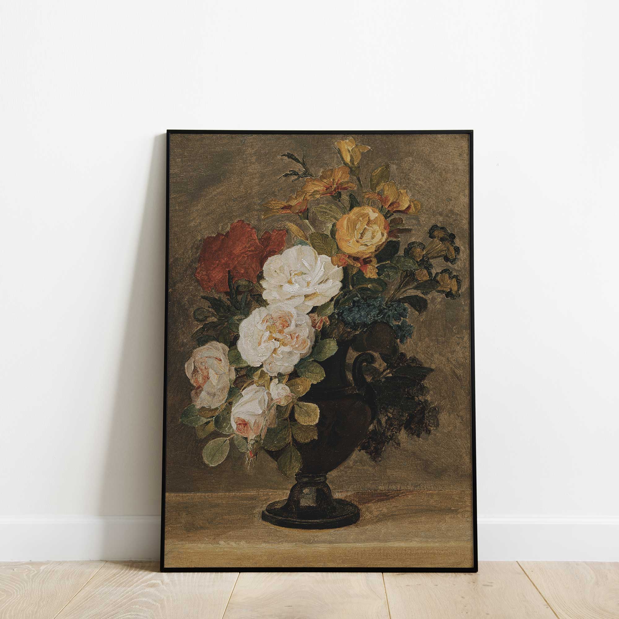Rose Bouquet in Antique Vase Print