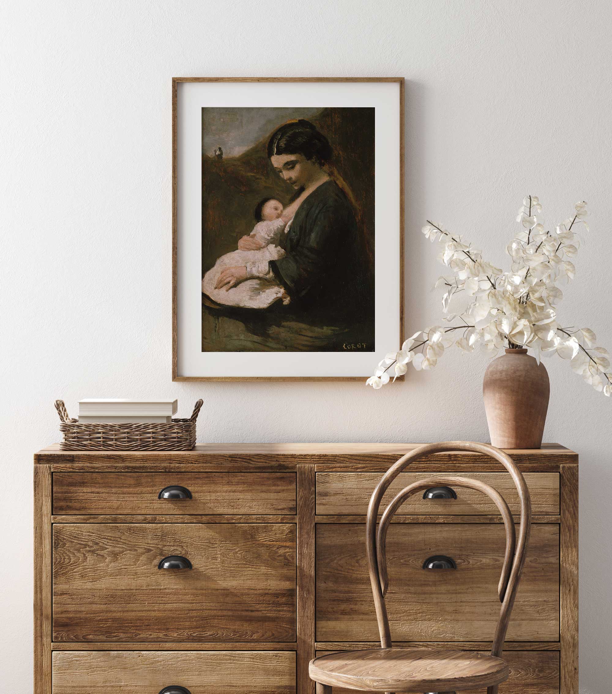 Vintage Mother and Child Print