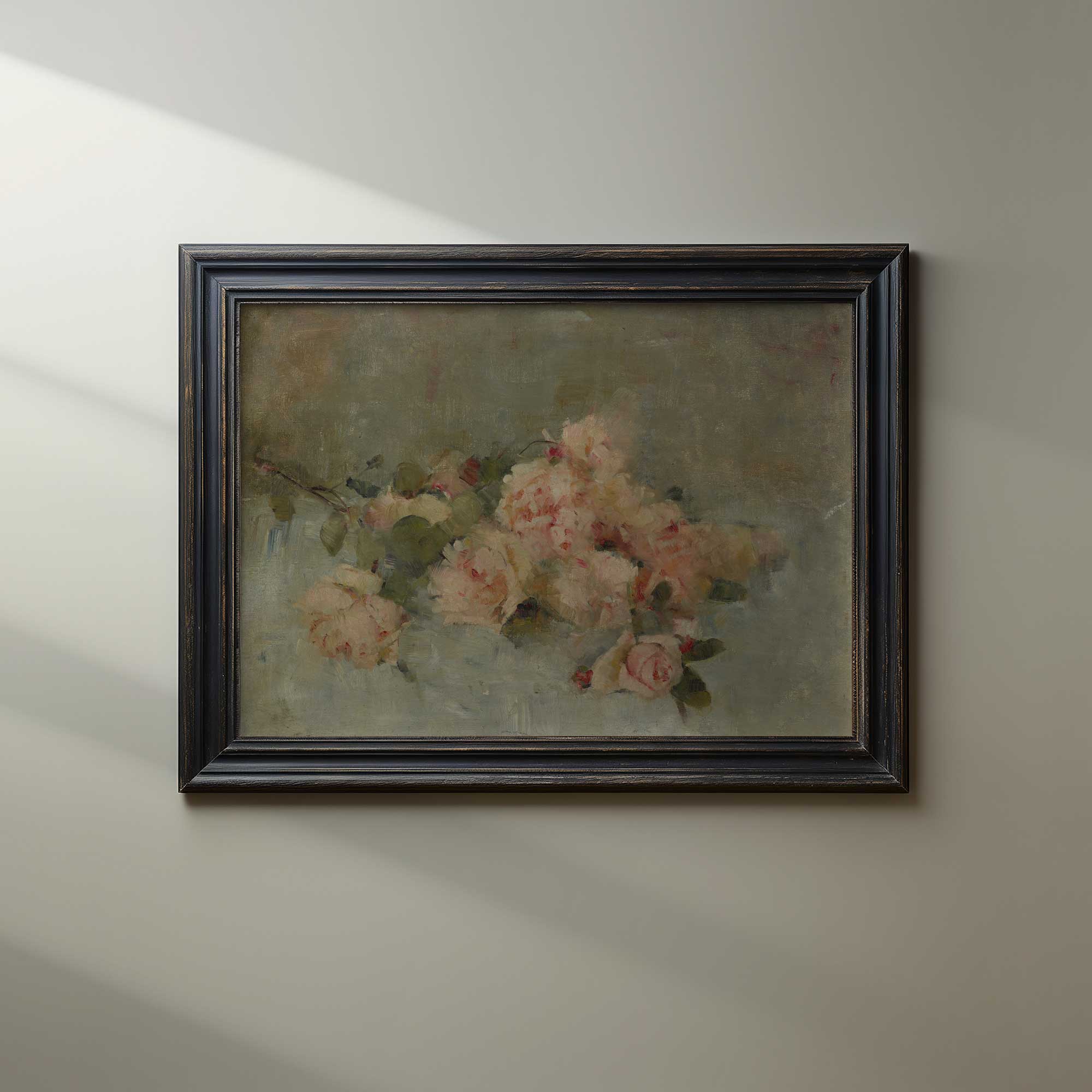 Vintage Pastel Roses Print - Gentle & Serene Floral Art