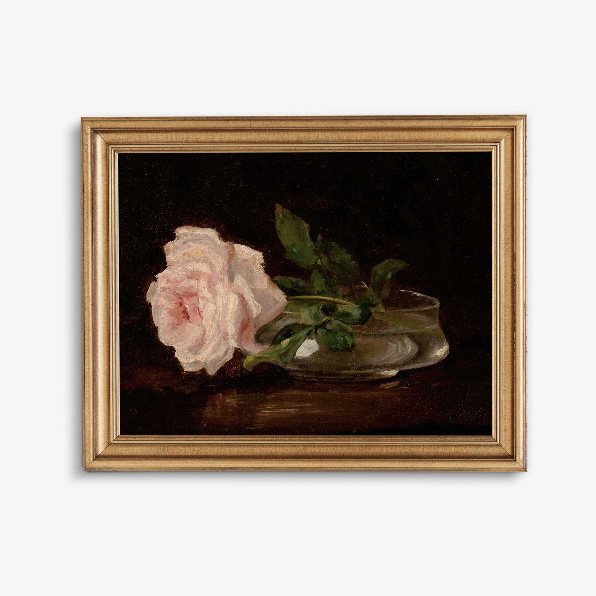 Single Rose in Glass Vase Fine Art Print