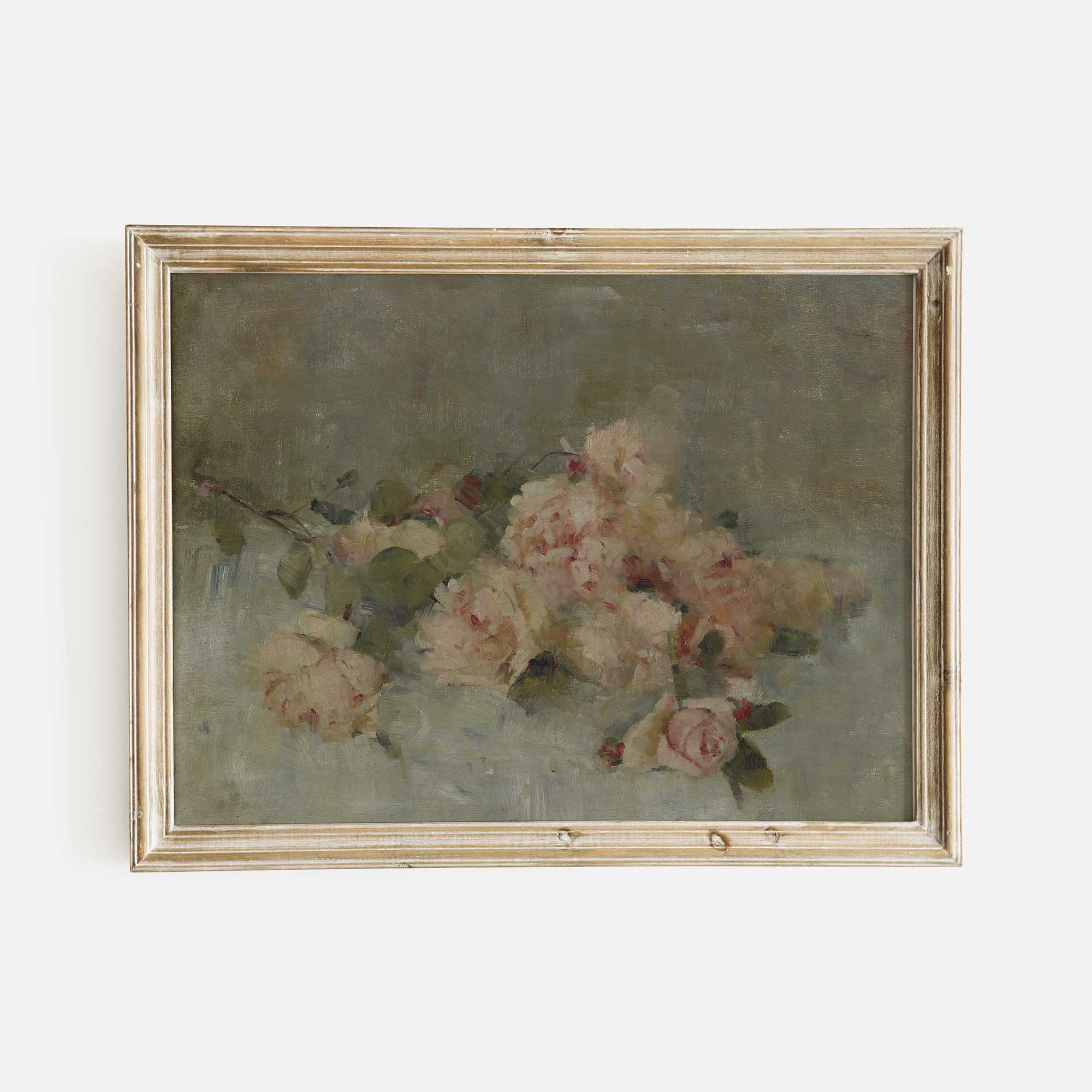 Vintage Pastel Roses Print - Gentle & Serene Floral Art
