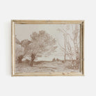 Countryside Landscape Sketch Print