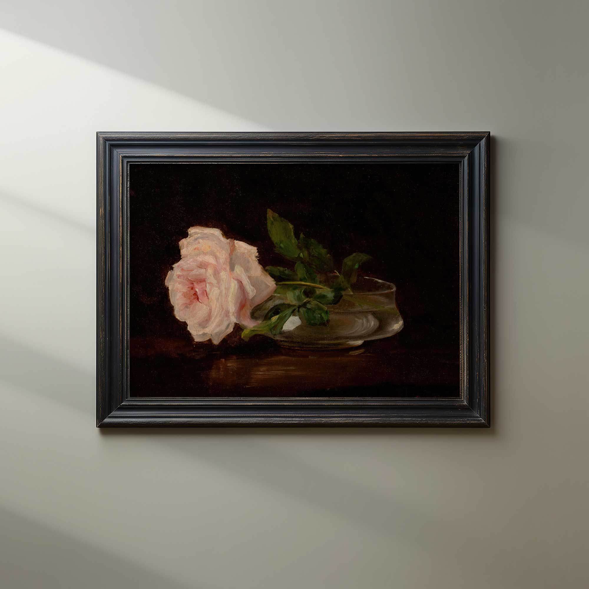 Single Rose in Glass Vase Fine Art Print