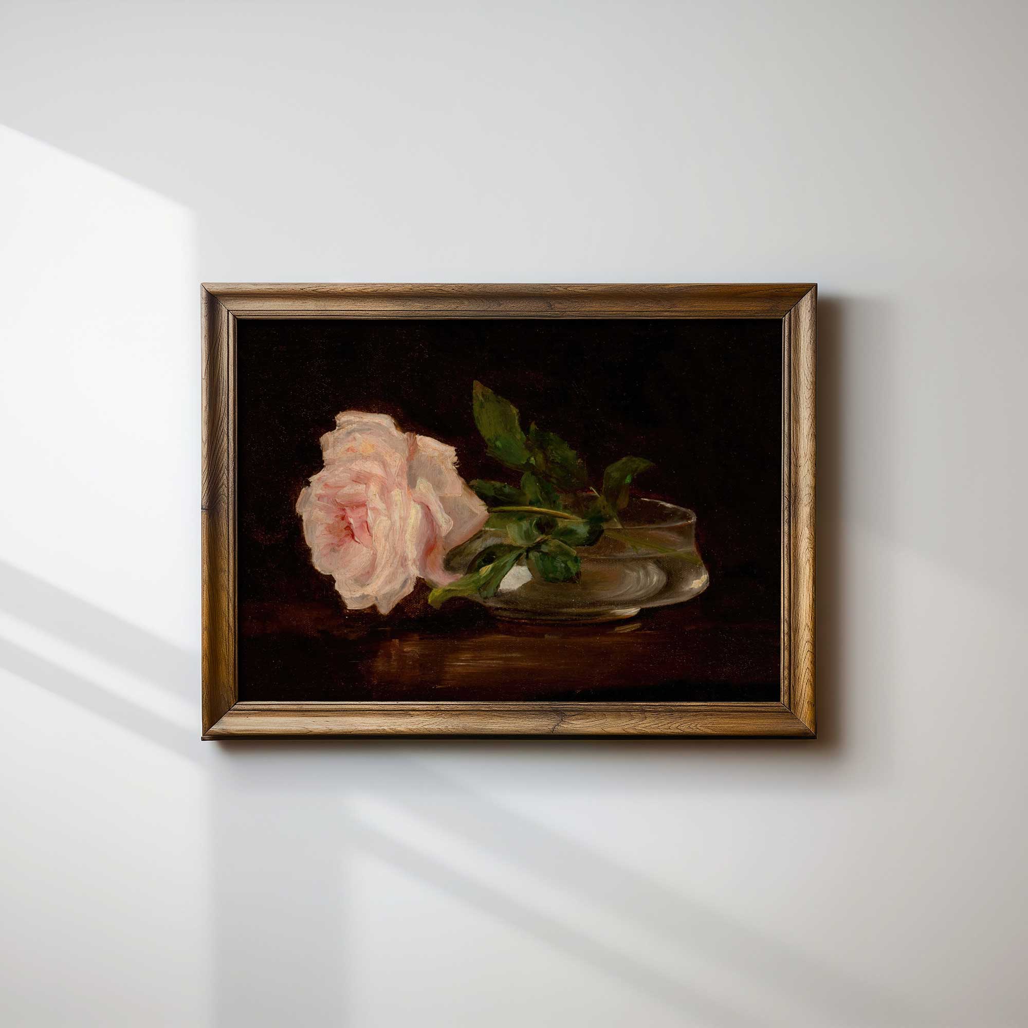 Single Rose in Glass Vase Fine Art Print