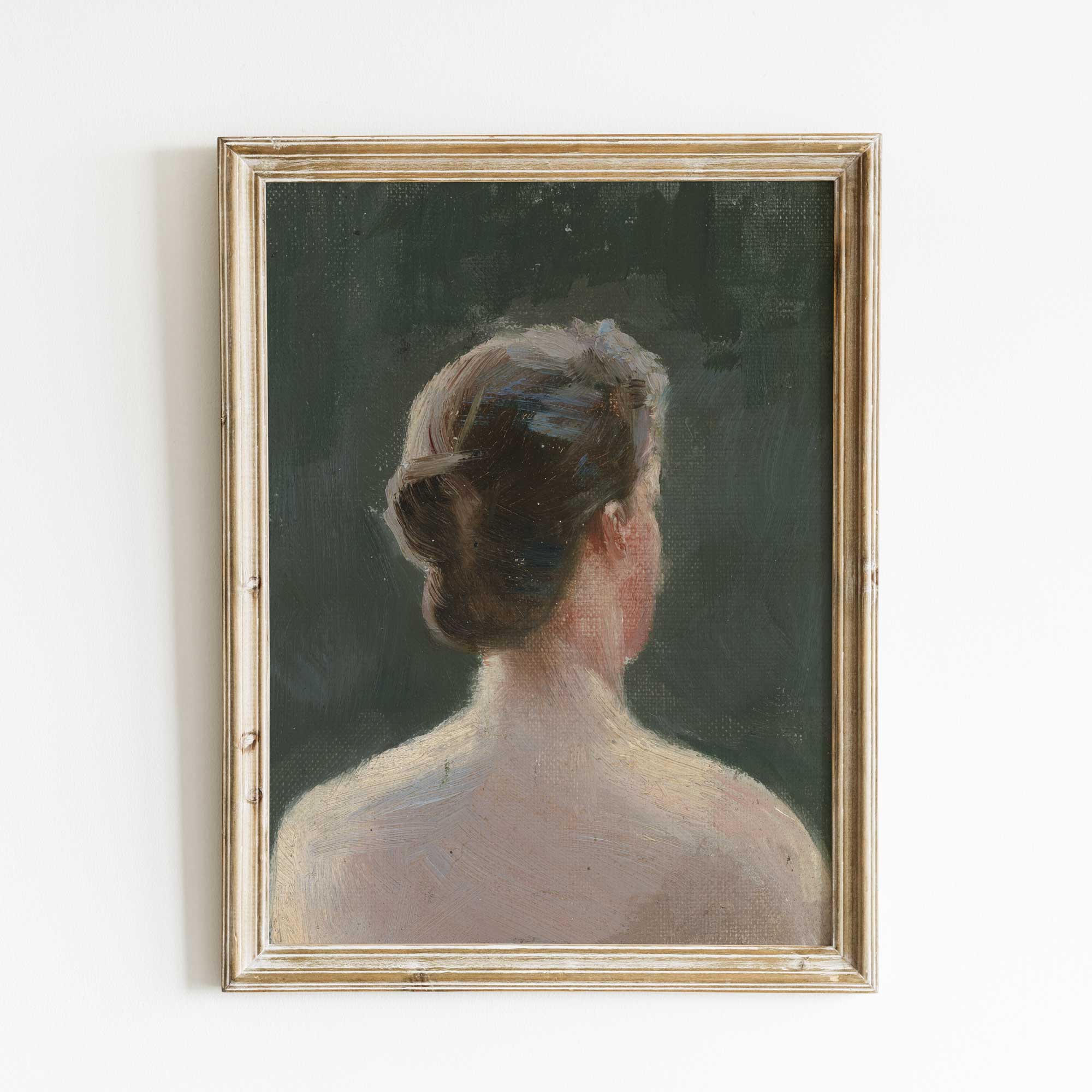 Premium fine art portrait print of a woman with an updo, painted by Finnish artist Torsten Wasastjerna