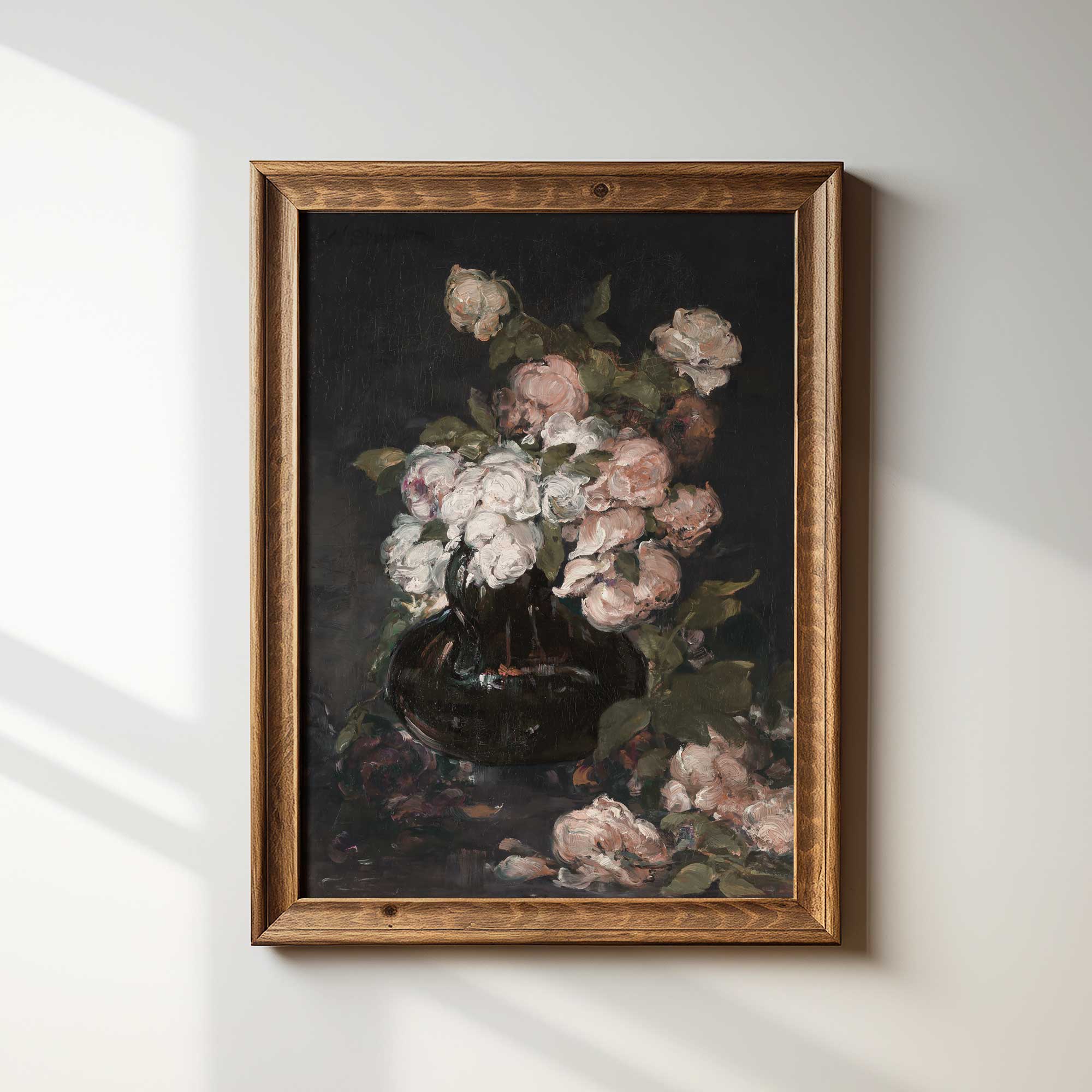 Framed Moody Floral Still Life Print