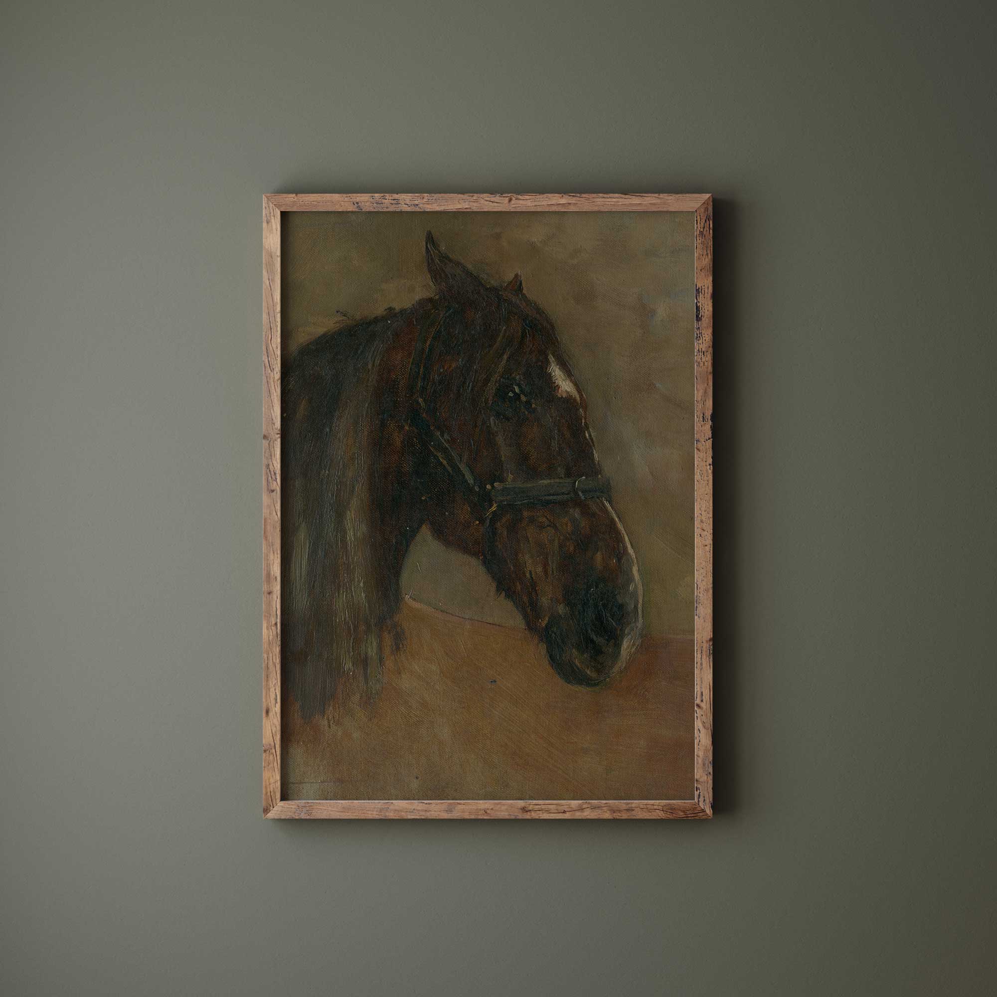 Dark Brown Horse Portrait Print