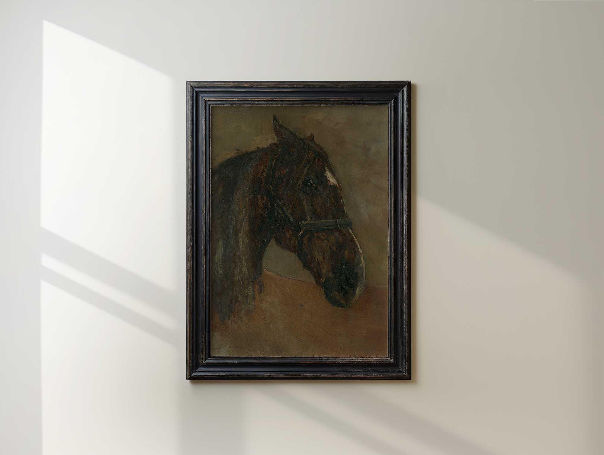 Dark Brown Horse Portrait Print