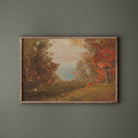 Moody autumn woodland scene with lake by Frederic Edwin Church.