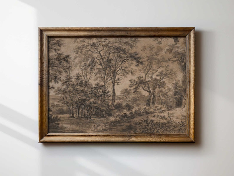 Antique Landscape Sketch Print