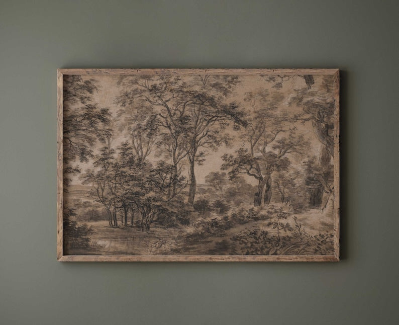 Antique Landscape Sketch Print
