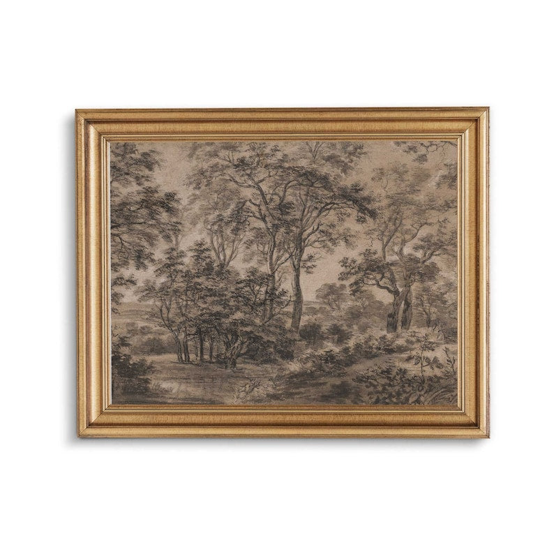 Antique Landscape Sketch Print