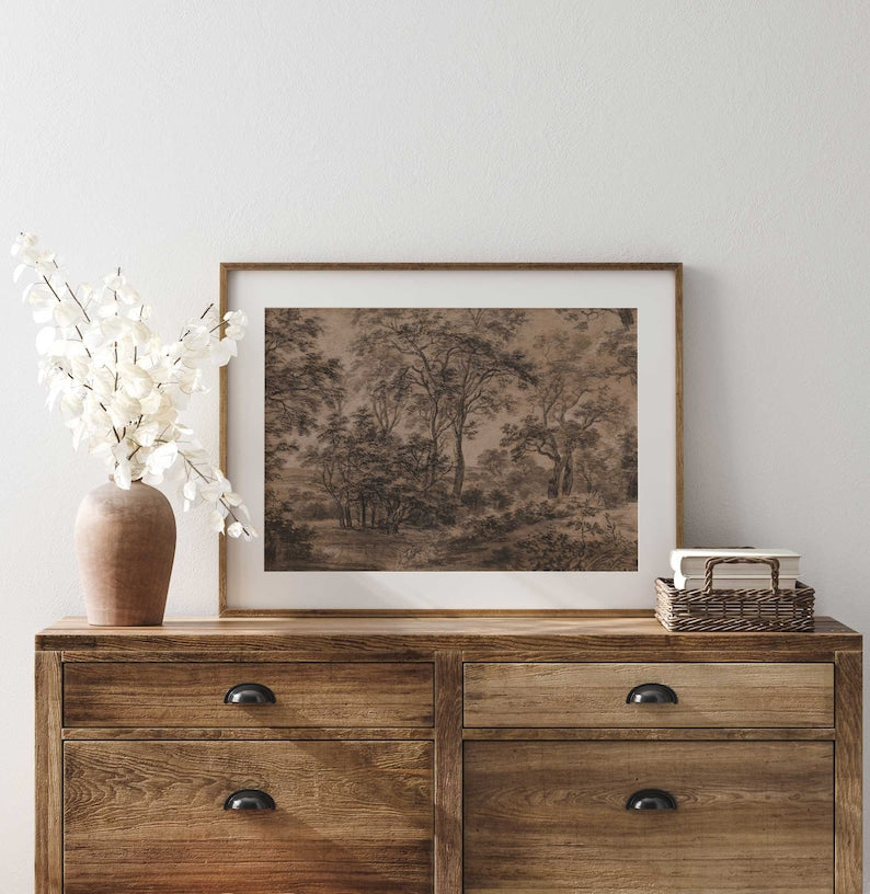 Antique Landscape Sketch Print