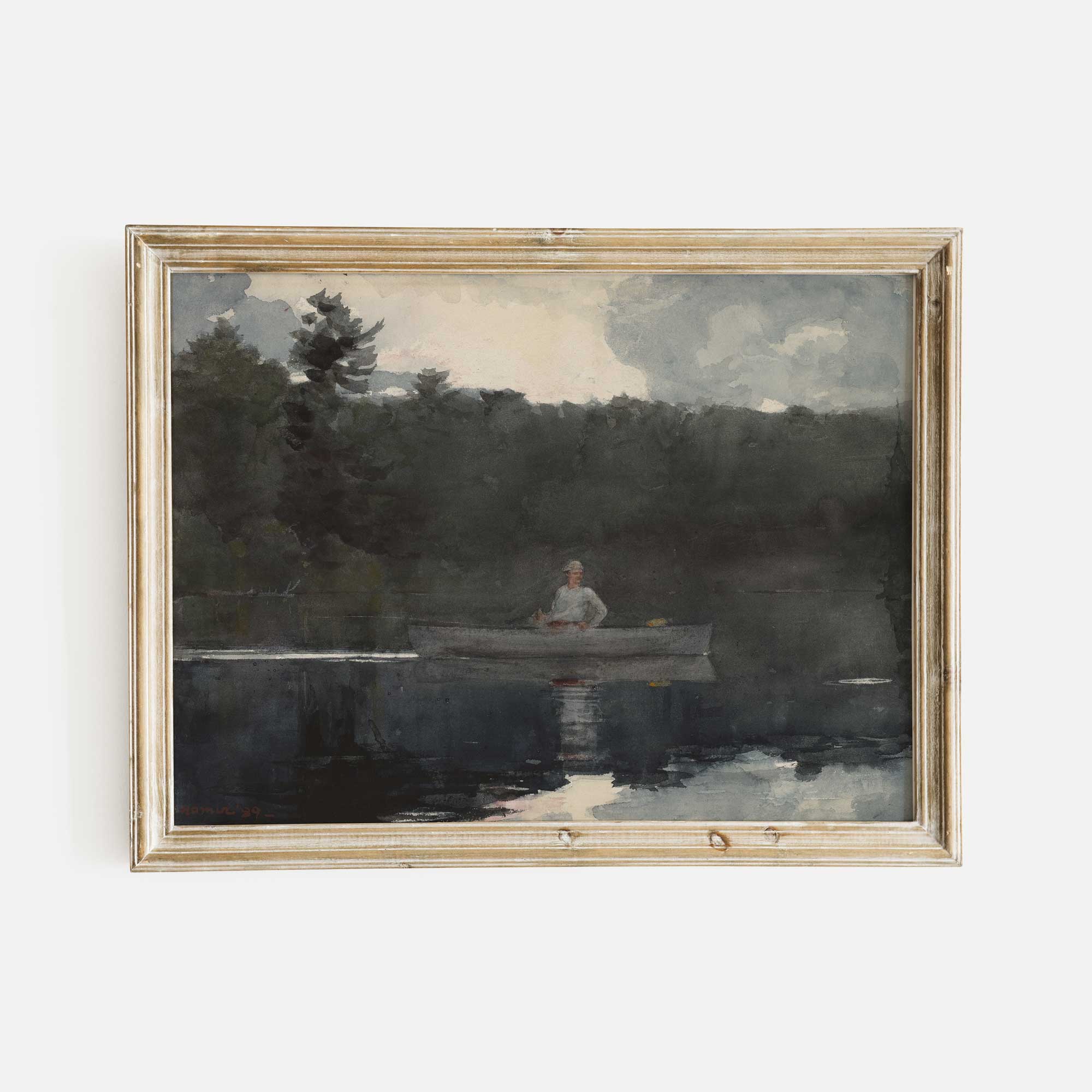 Moody Lake Watercolour Art Print