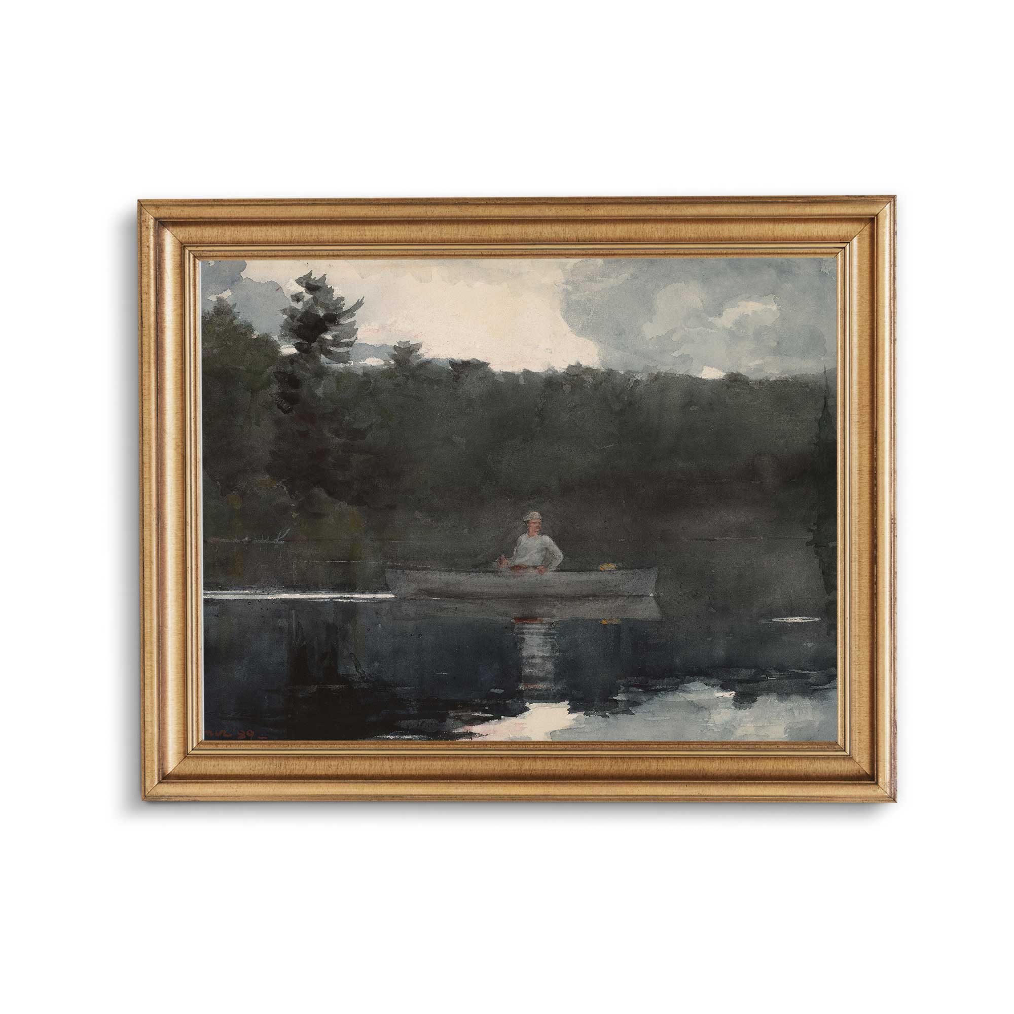 Moody Lake Watercolour Art Print