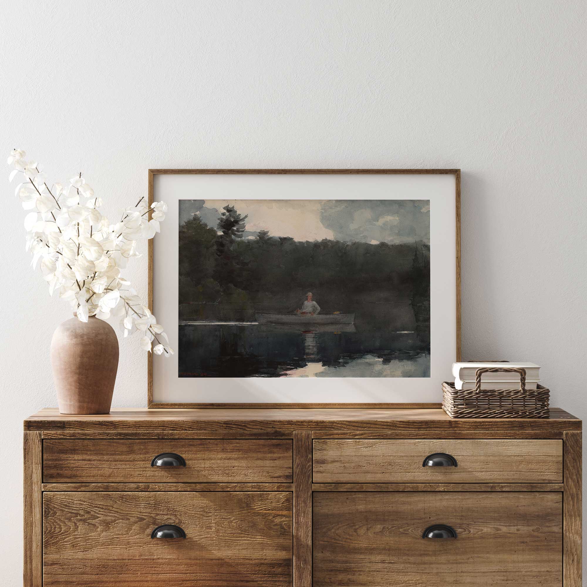 Moody Lake Watercolour Art Print