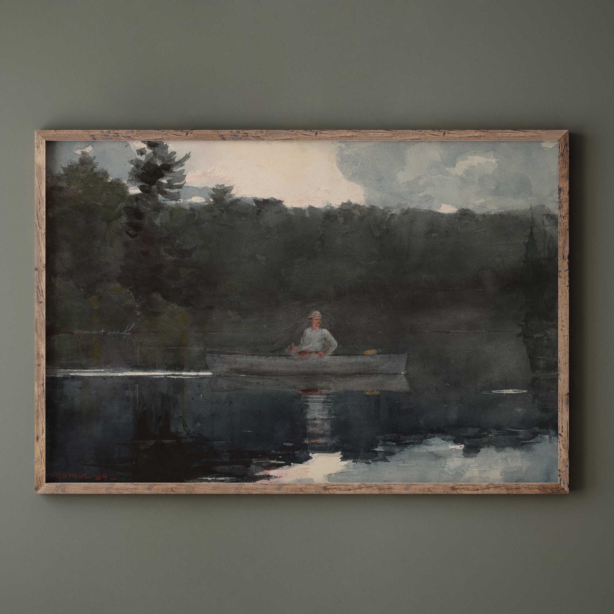 Moody Lake Watercolour Art Print