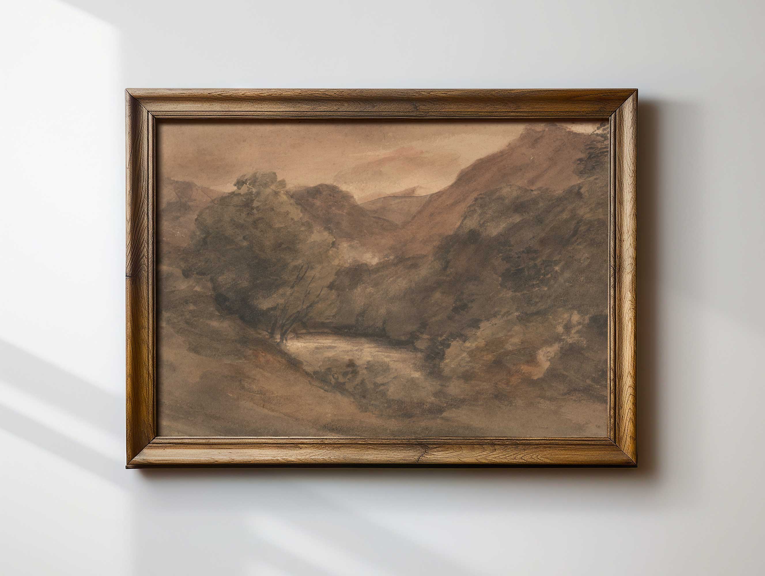 Antique Mountain Landscape Print