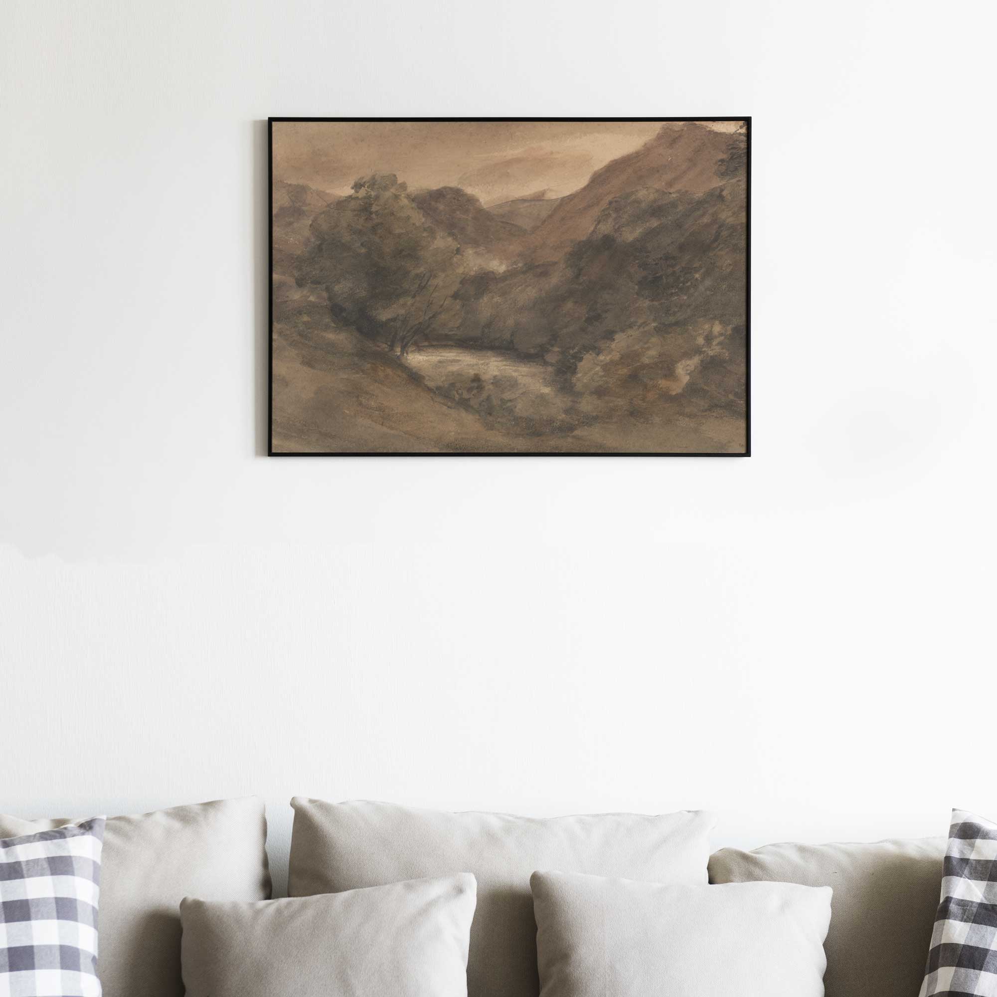 Antique Mountain Landscape Print
