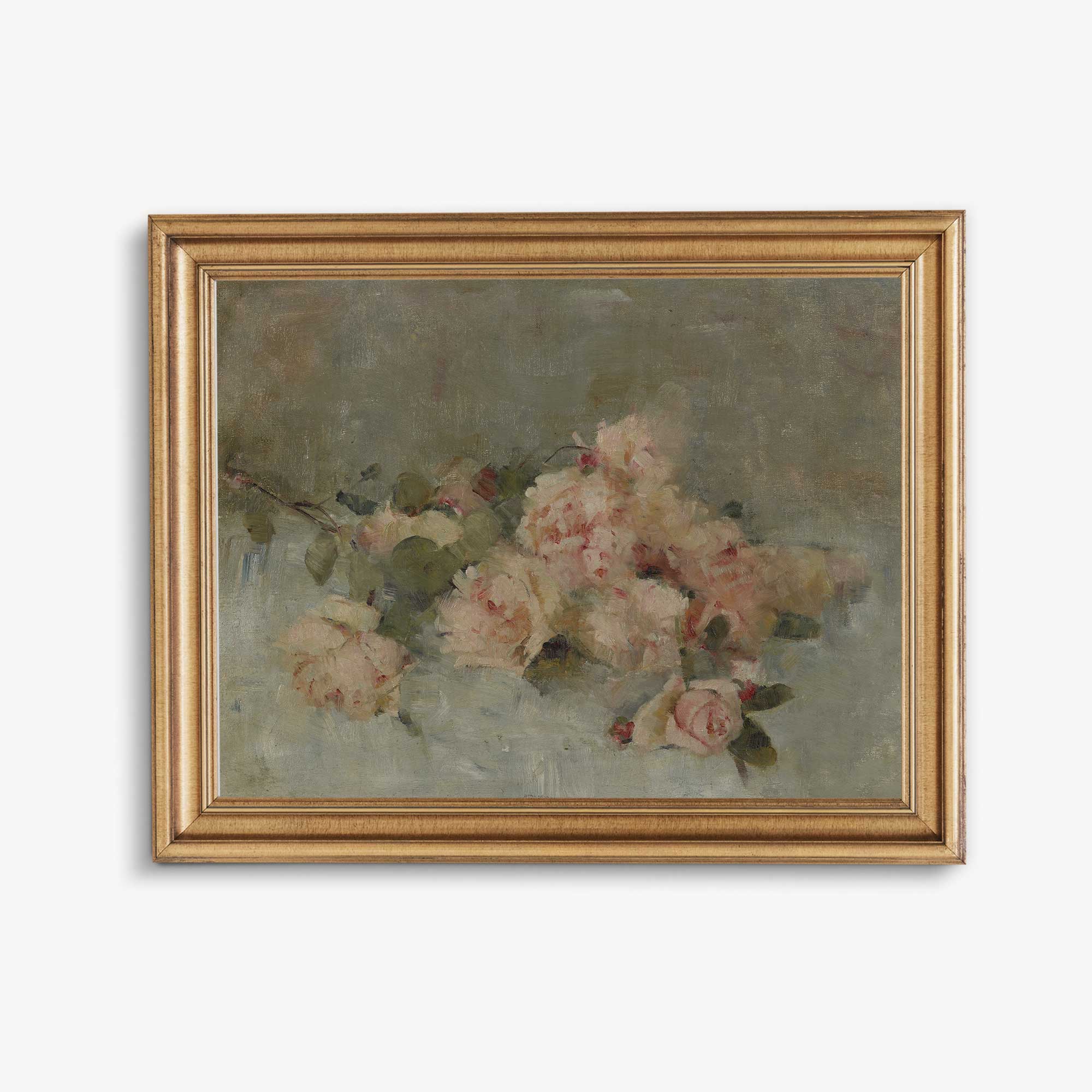 Vintage Pastel Roses Print - Gentle & Serene Floral Art