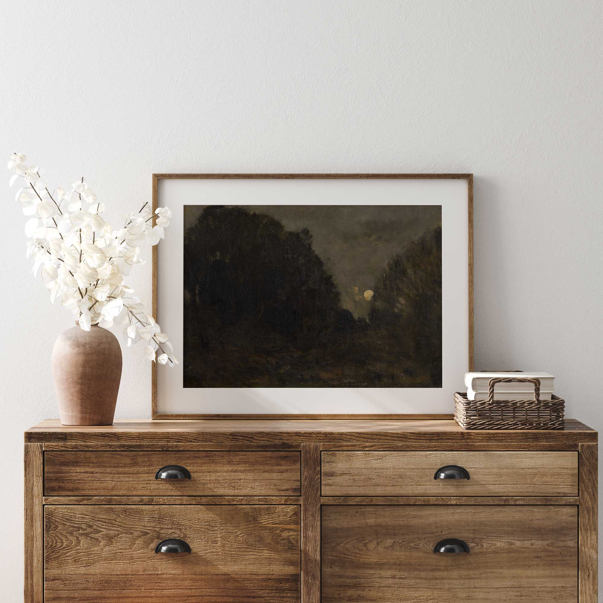 Dark and Moody Forest Scene Print