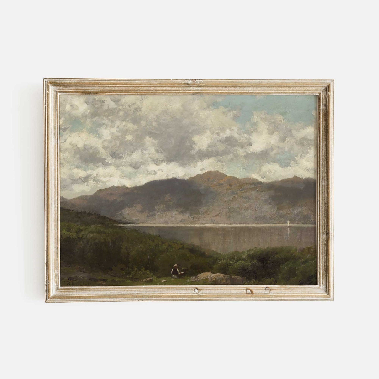 Antique Lake and Mountain Landscape Print - Hartsholme Prints
