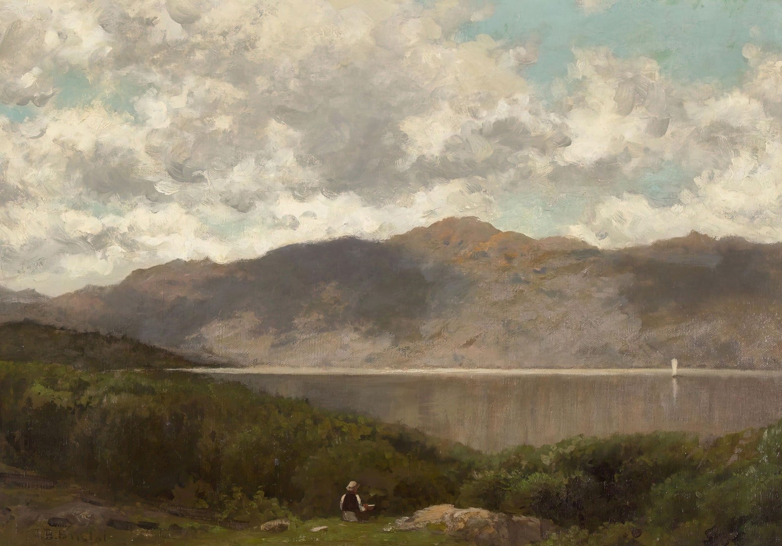 Antique Lake and Mountain Landscape Print - Hartsholme Prints