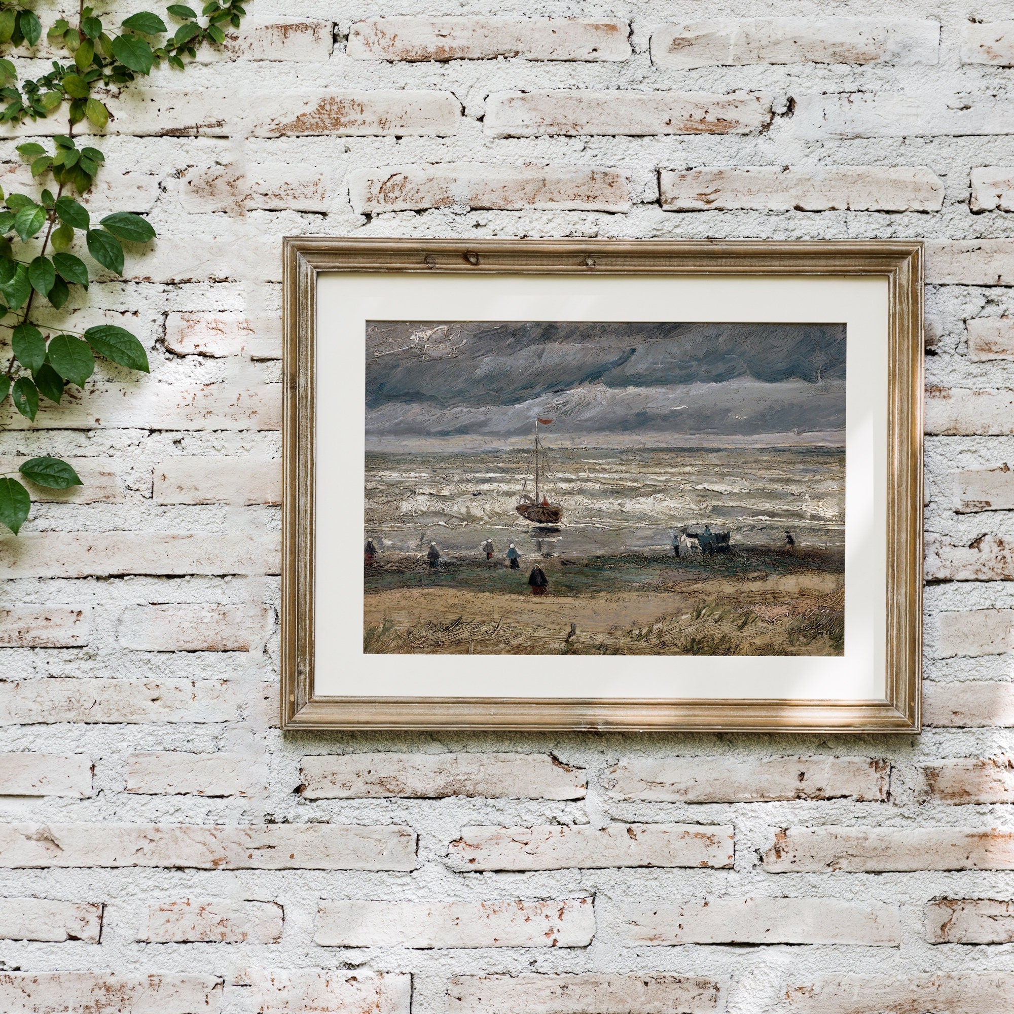 Beach at Scheveningen in Stormy Weather Print - Hartsholme Prints