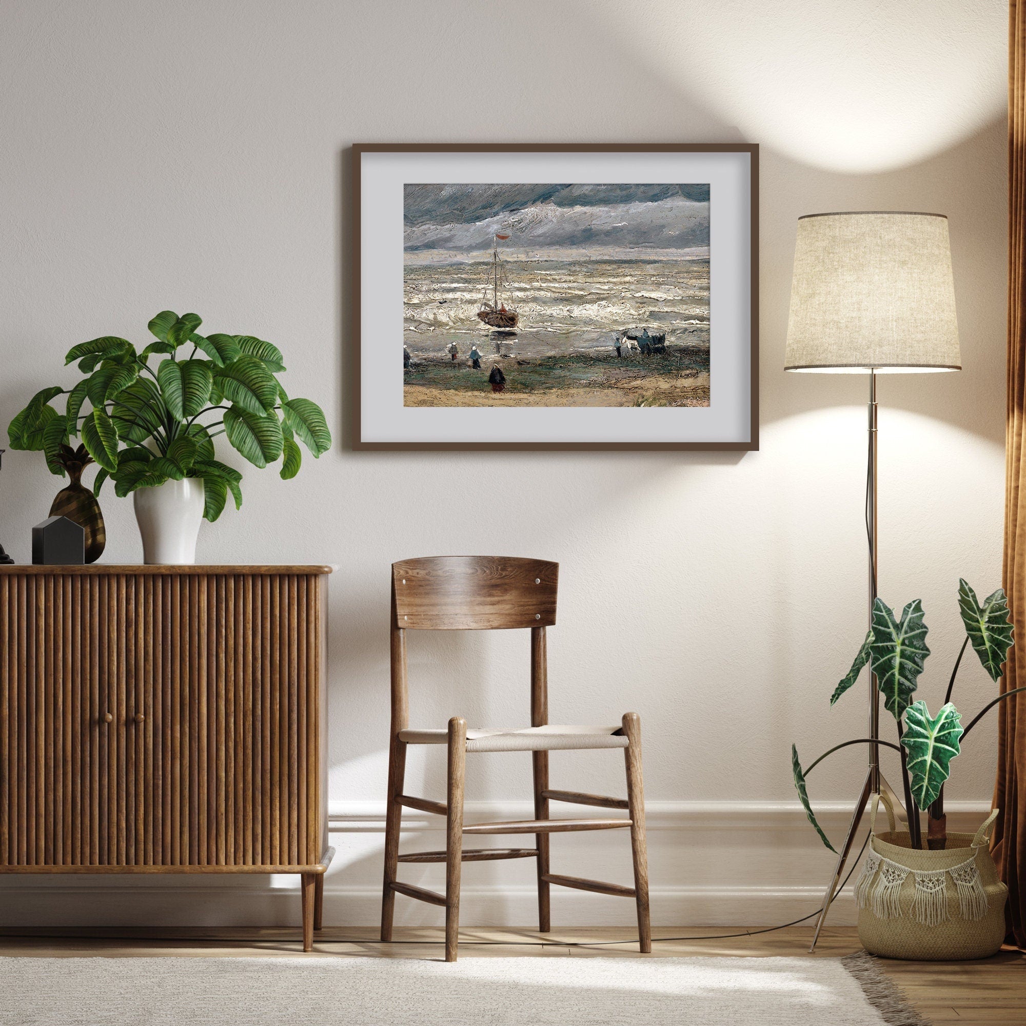 Beach at Scheveningen in Stormy Weather Print - Hartsholme Prints