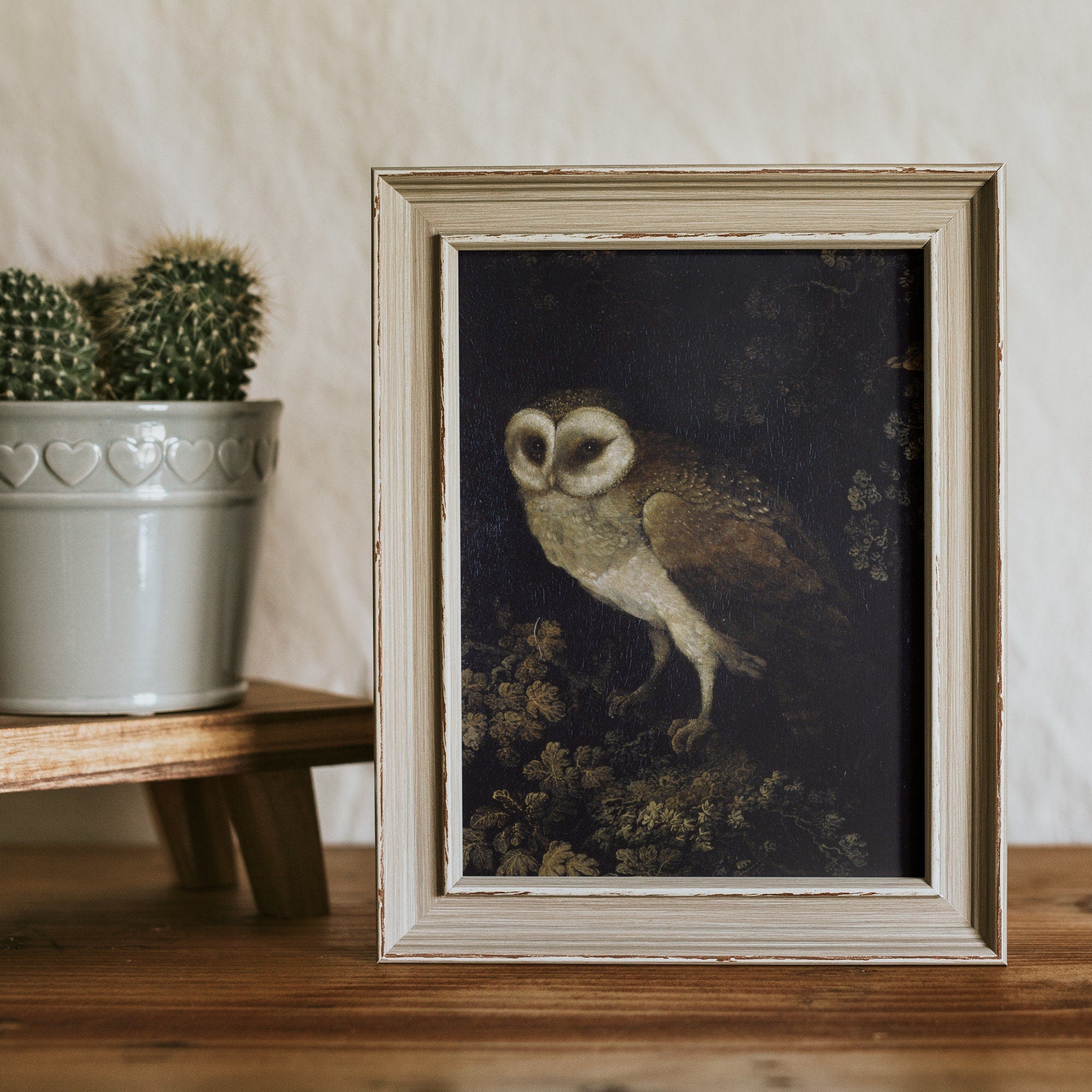 Dark Moody Owl in the Forest - Hartsholme Prints
