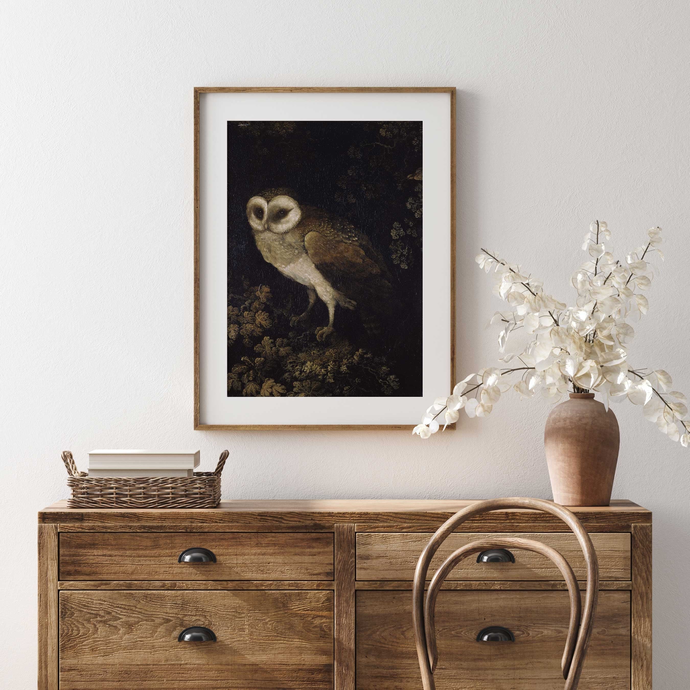 Dark Moody Owl in the Forest - Hartsholme Prints
