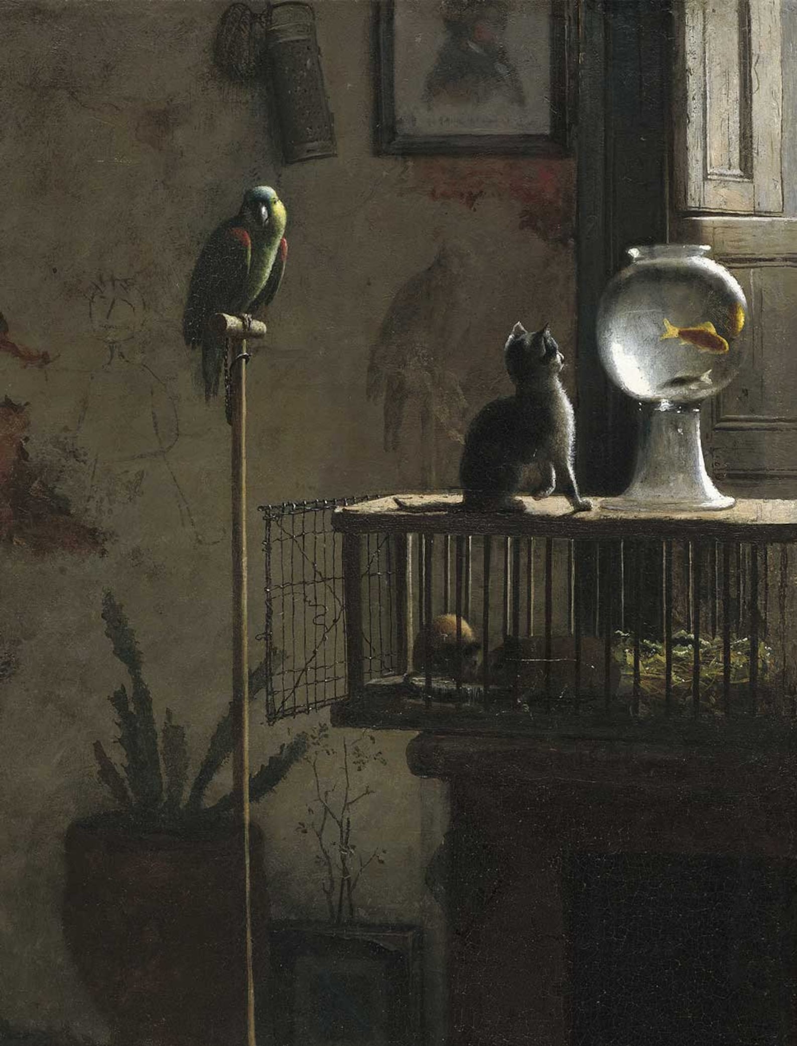 Dark Moody Pet Portrait, Kids and Nursery Wall Art - Hartsholme Prints