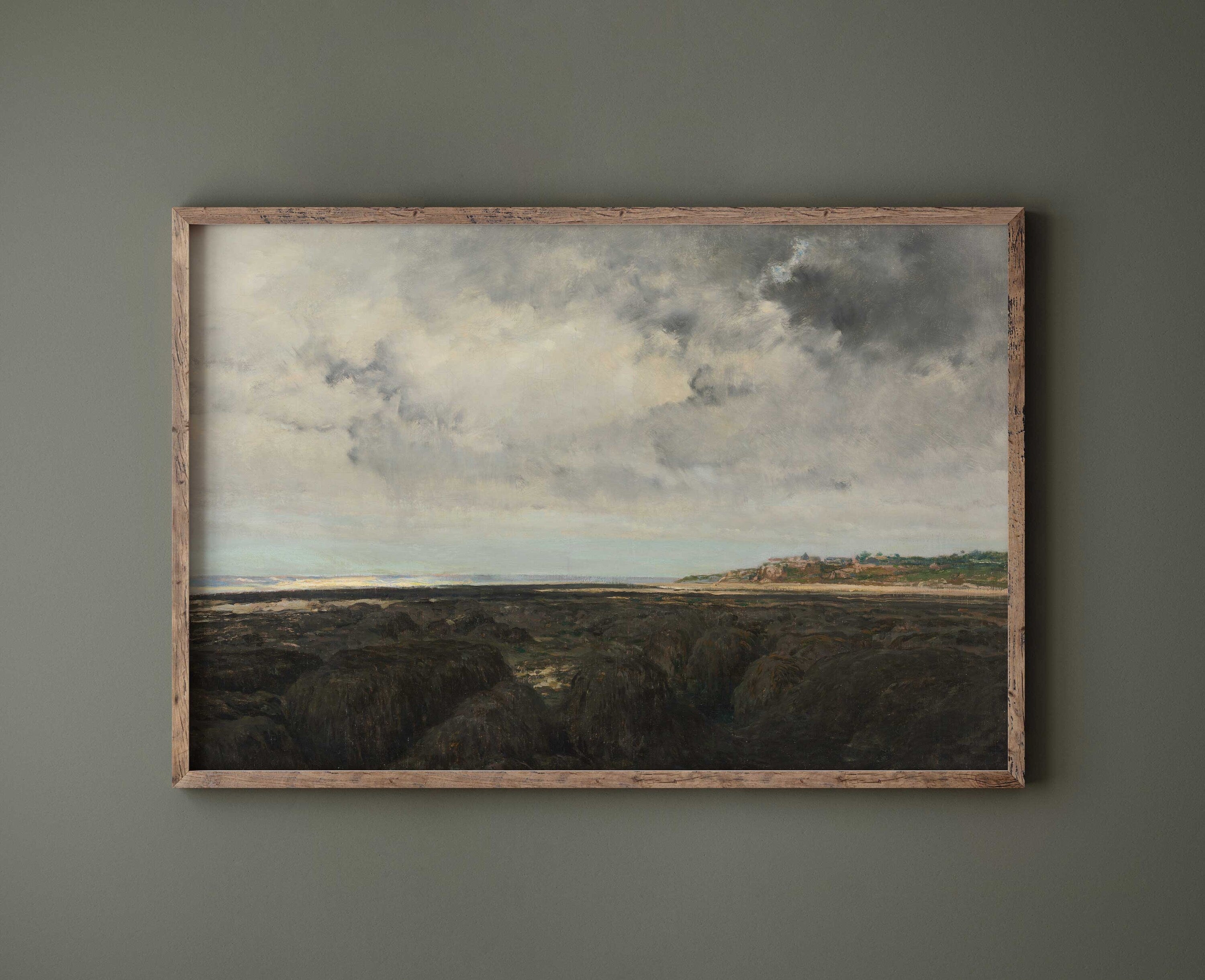 European Coastal Painting with Dramatic Sky - Hartsholme Prints