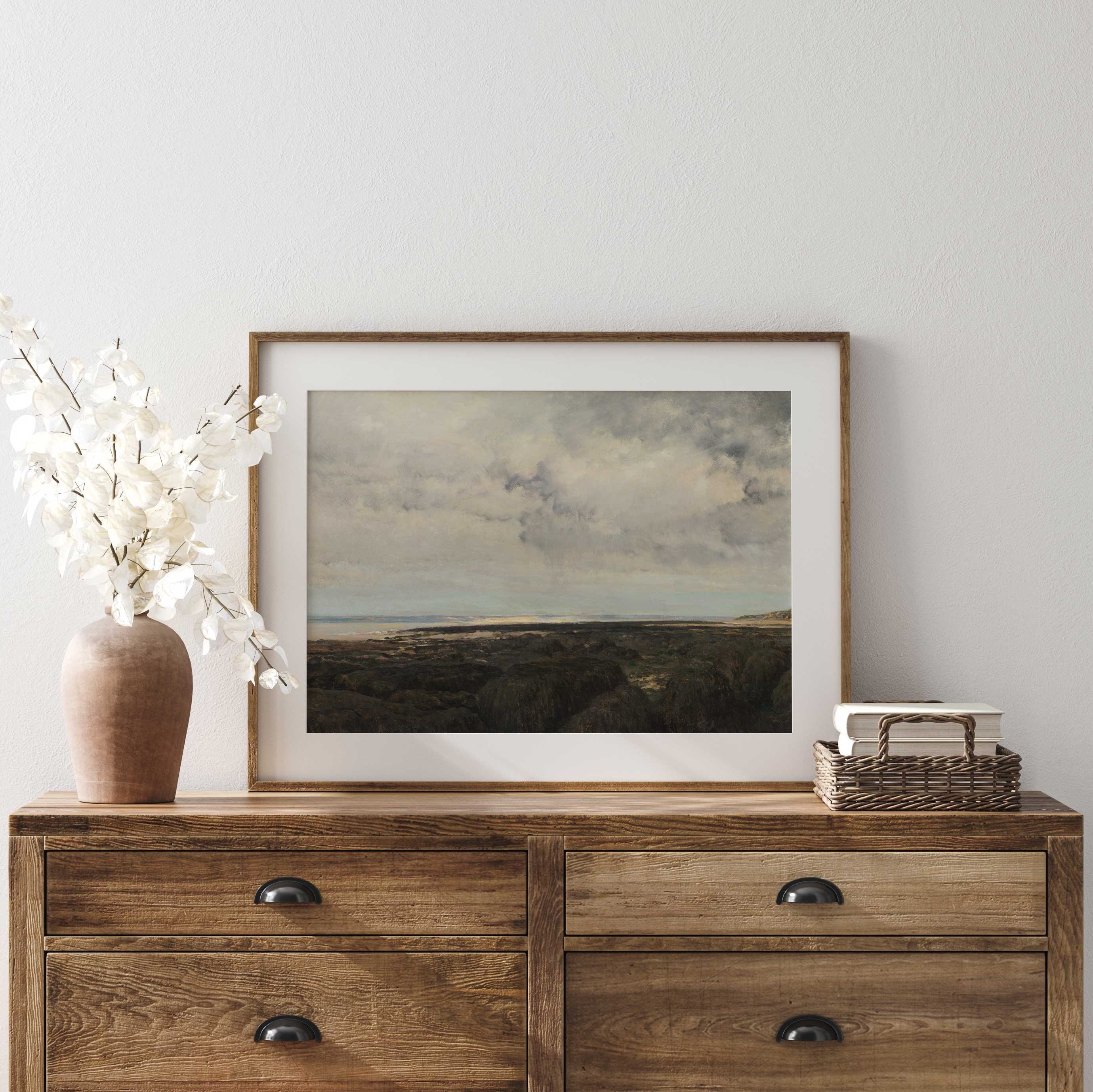 European Coastal Painting with Dramatic Sky - Hartsholme Prints