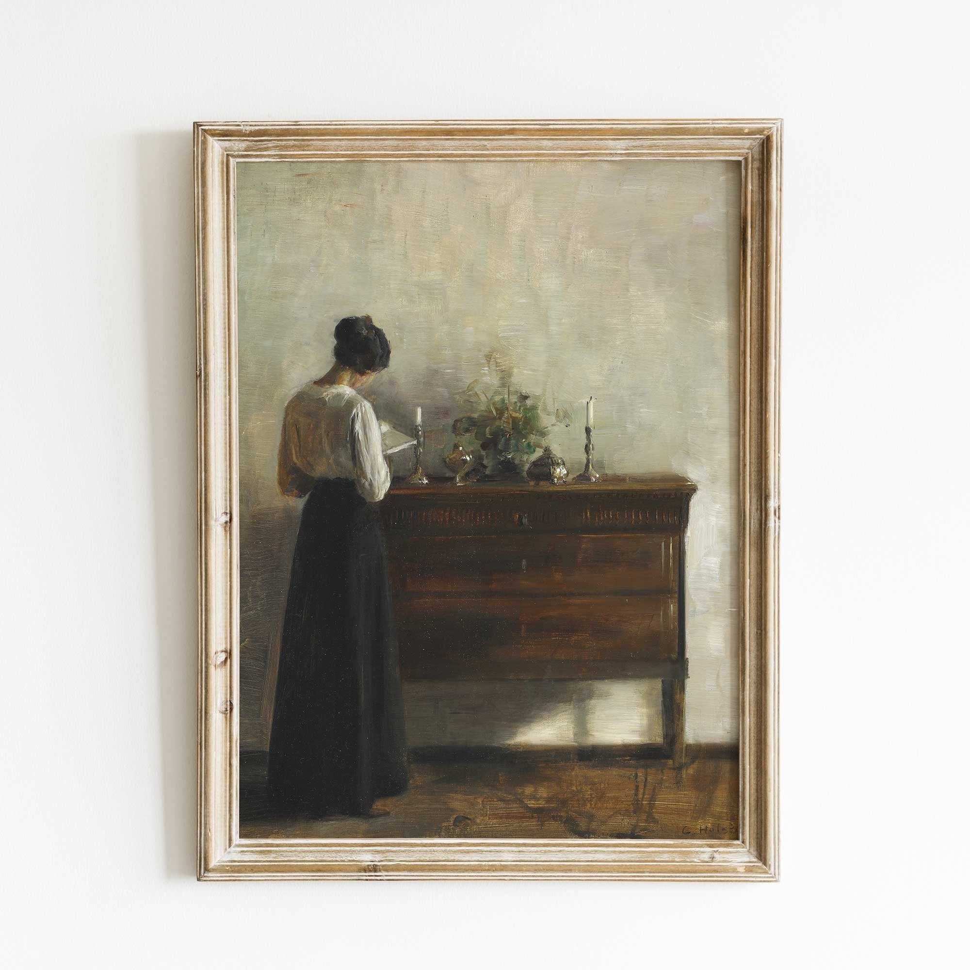 European Portrait Woman Reading - Hartsholme Prints