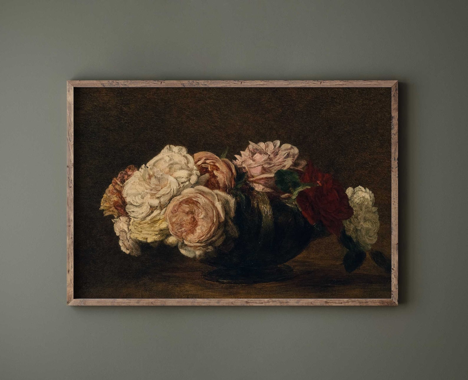 French Moody Still Life Roses Print - Hartsholme Prints