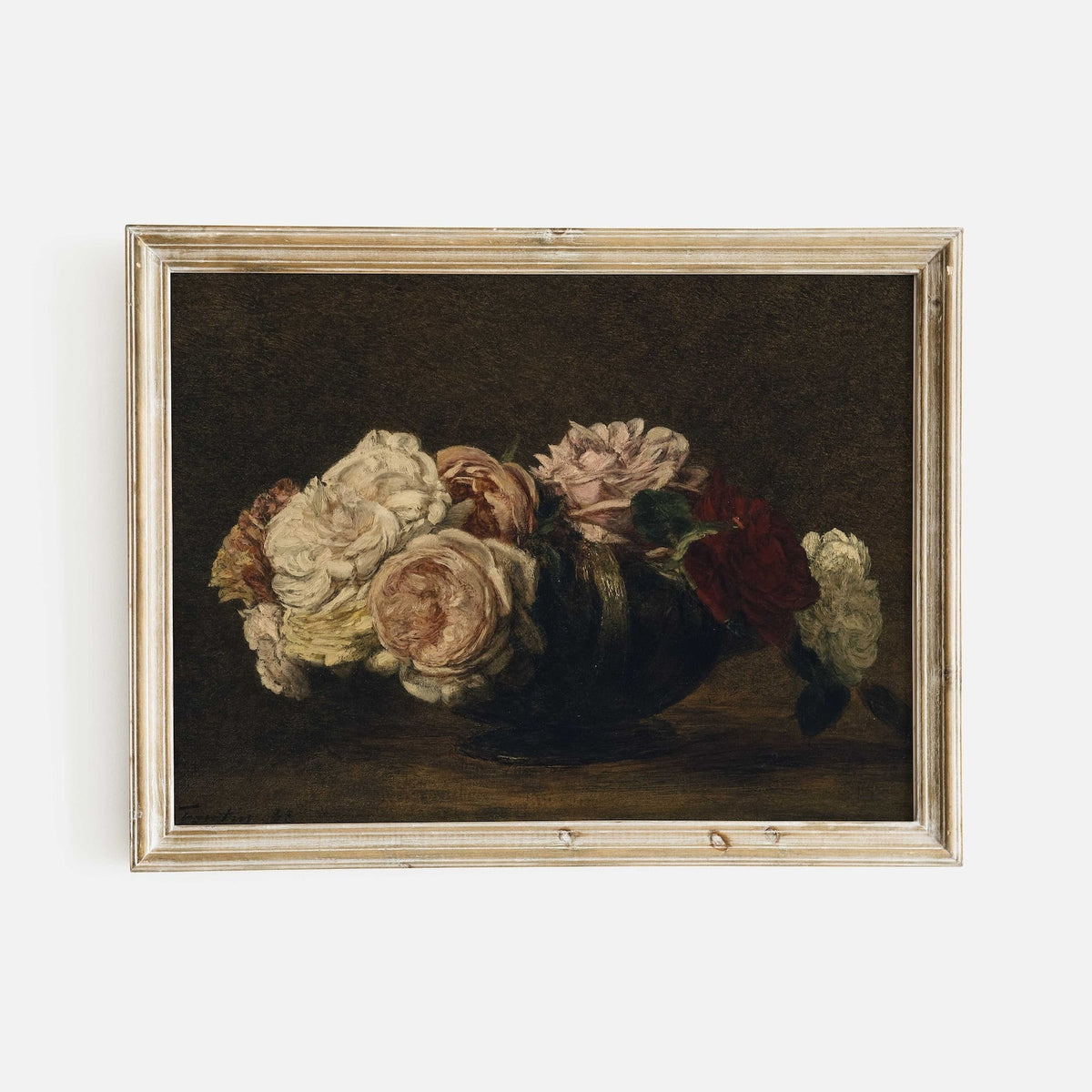 French Moody Still Life Roses Print | Shop Vintage Floral Fine Art ...