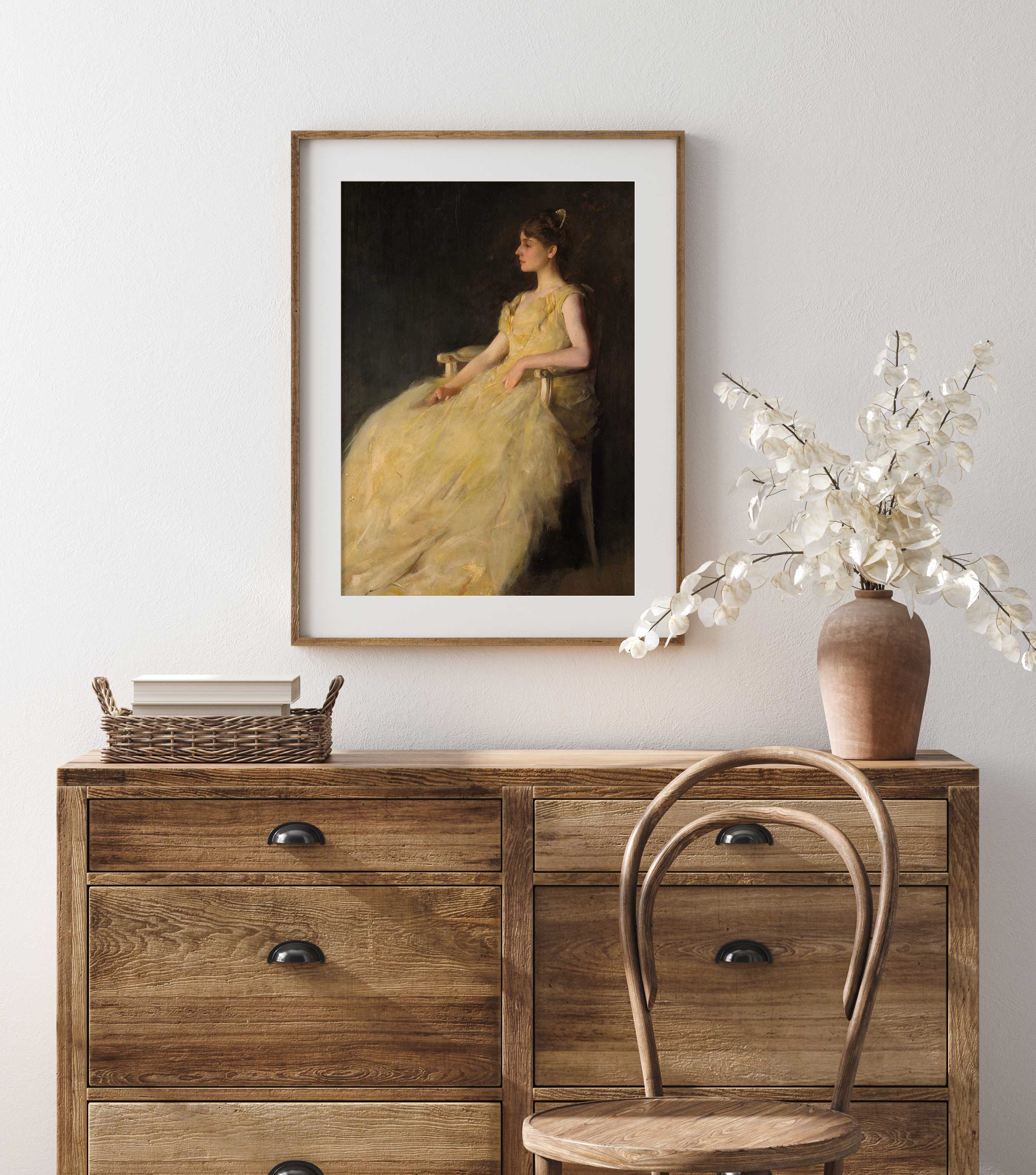 Lady in Yellow Victorian Portrait Print - Hartsholme Prints