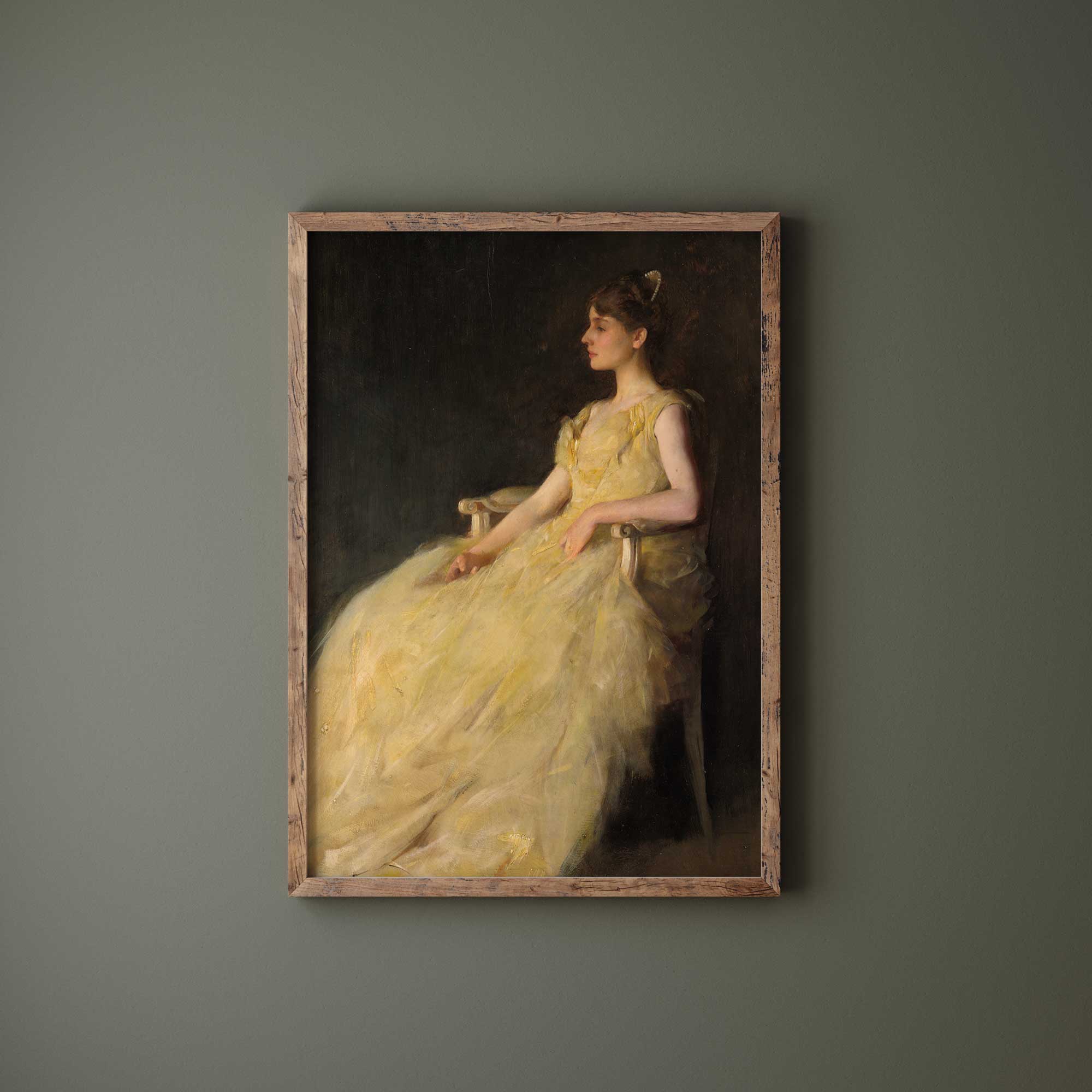 Lady in Yellow Victorian Portrait Print - Hartsholme Prints