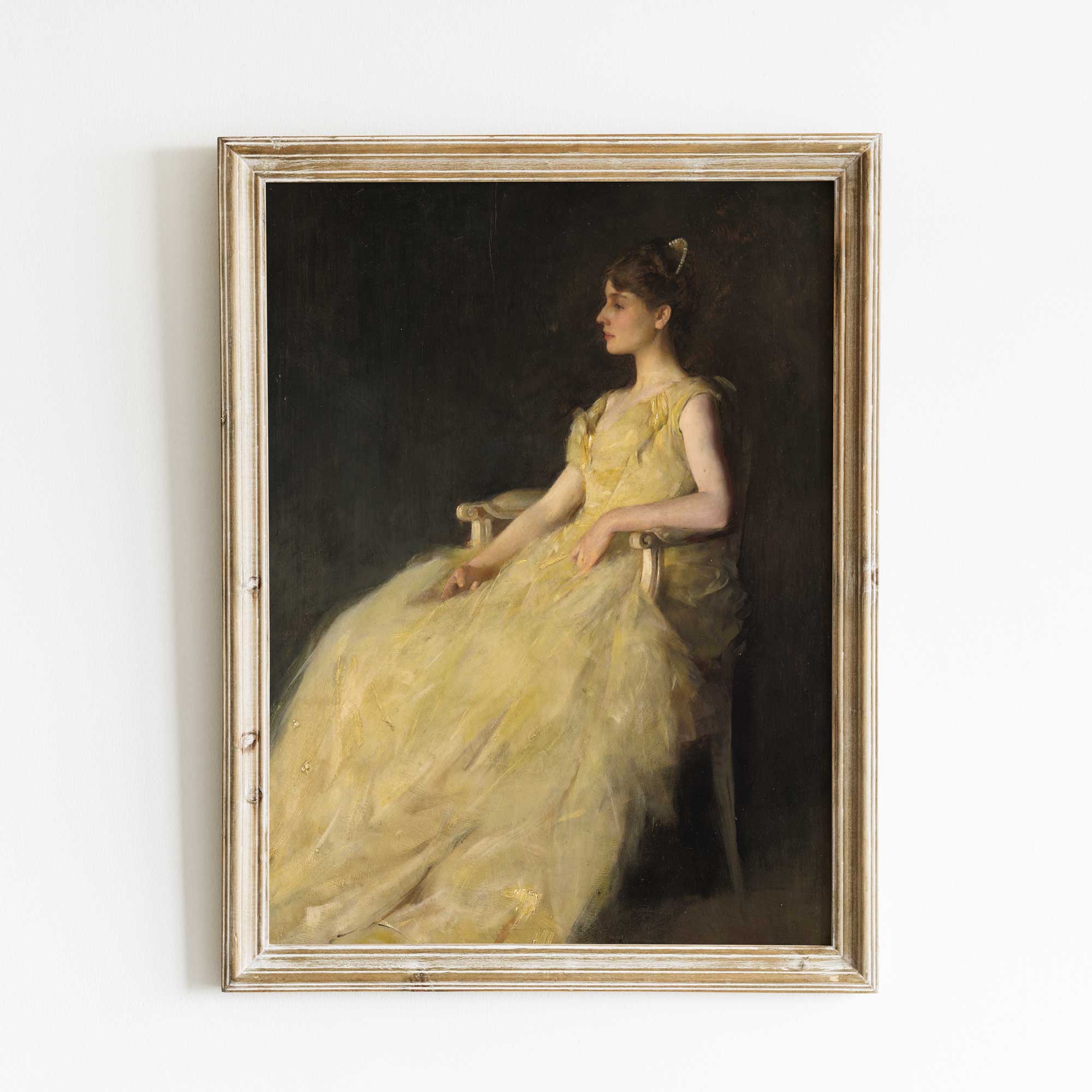 Lady in Yellow Victorian Portrait Print - Hartsholme Prints
