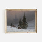 Misty Winter Cathedral: Snow-Covered Pines Art Print - Hartsholme Prints
