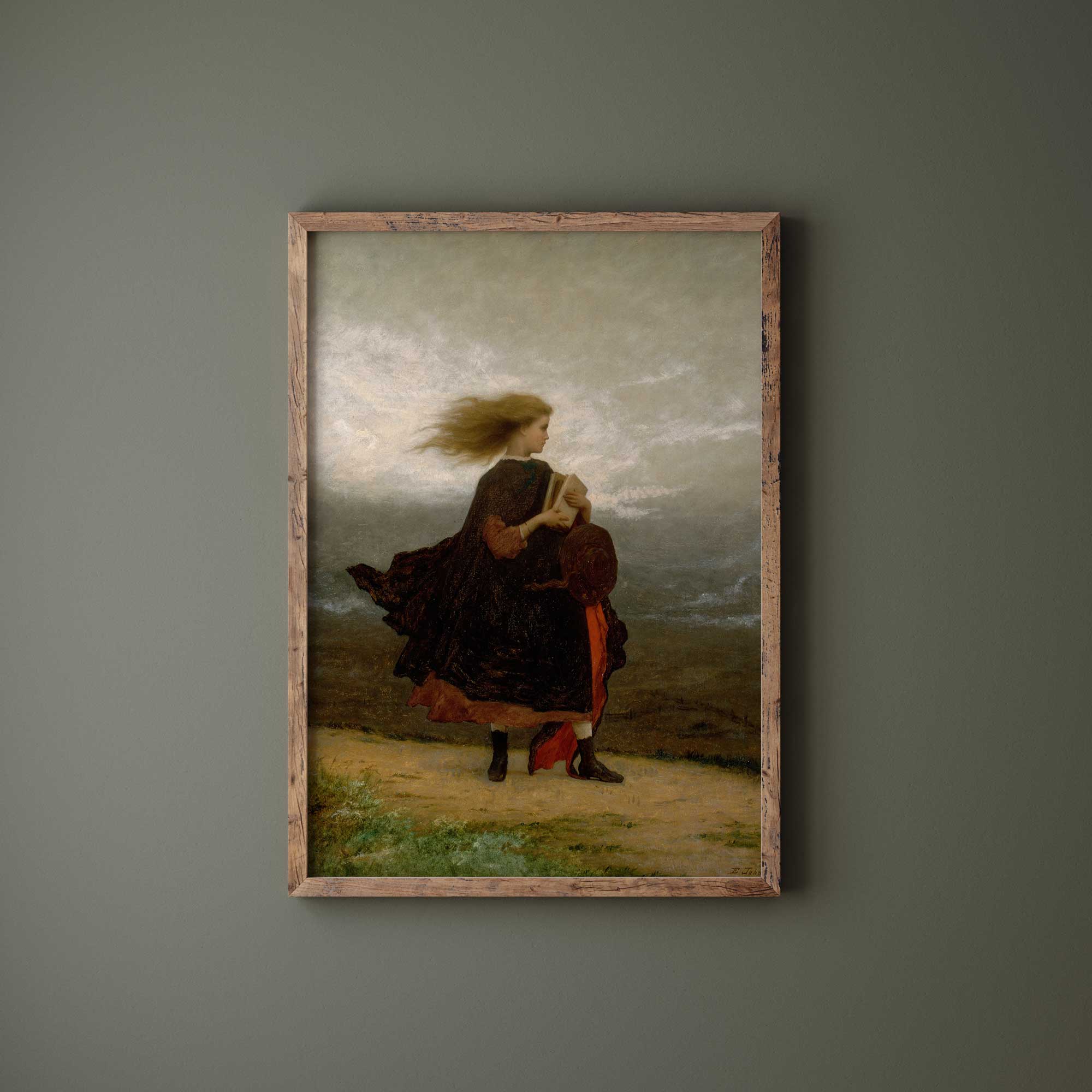 Moody Girl Portrait with Books - Hartsholme Prints