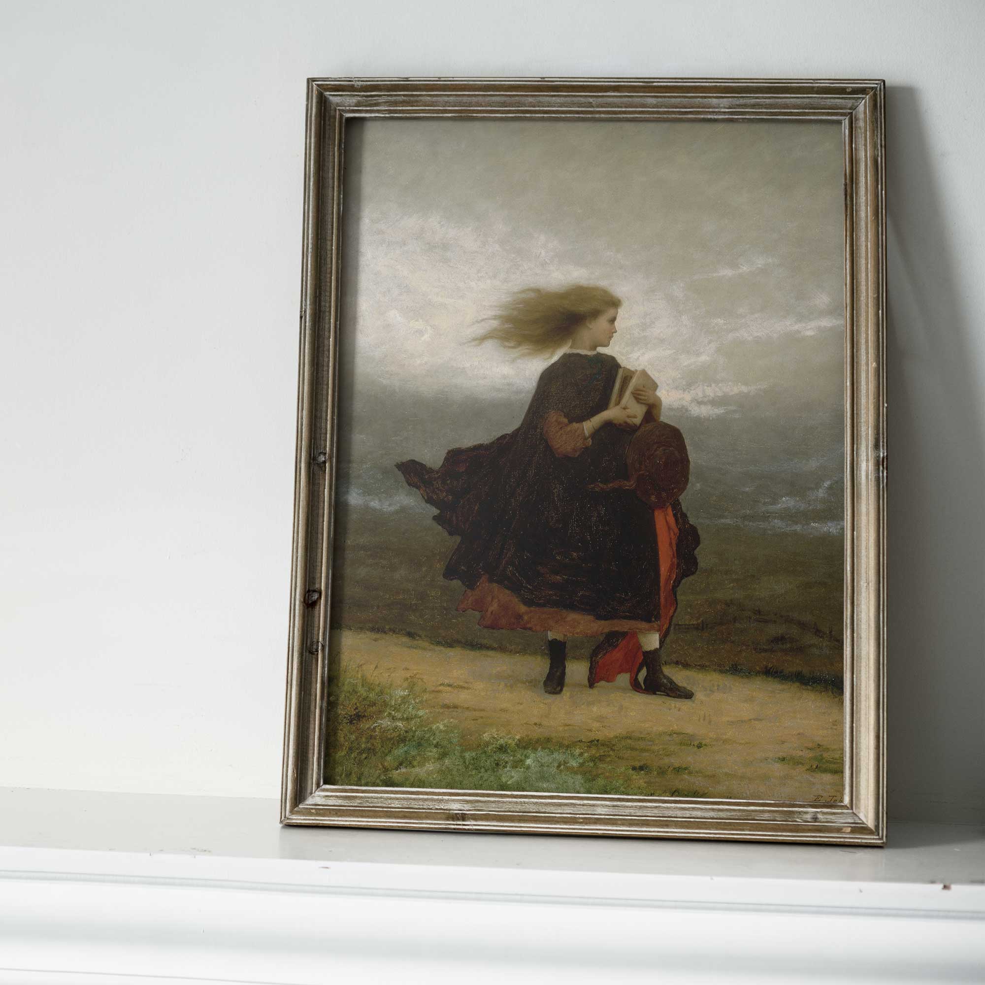 Moody Girl Portrait with Books - Hartsholme Prints