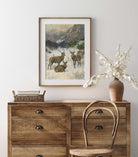 Mountain Deer Winter Landscape Print - Hartsholme Prints