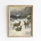 Mountain Deer Winter Landscape Print - Hartsholme Prints
