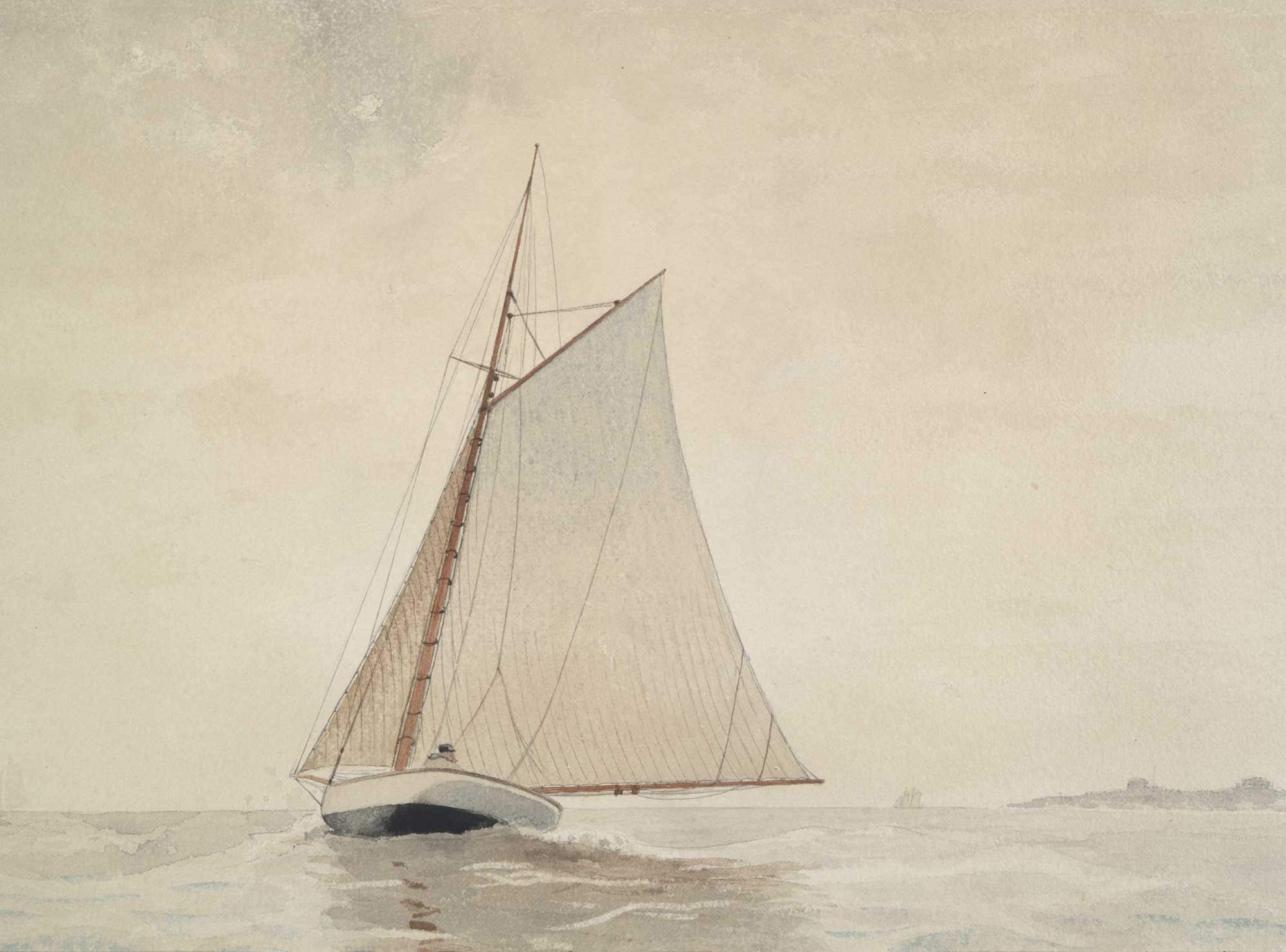 Neutral Sailboat Watercolour Art - Hartsholme Prints