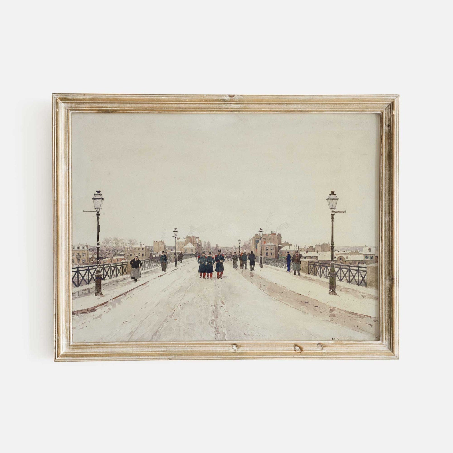Parisian Winter Bridge Print - Hartsholme Prints