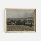 Rustic French Village Winter Landscape Print - Hartsholme Prints